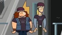 Rock spits on Spud's face during the "Scares" challenge.