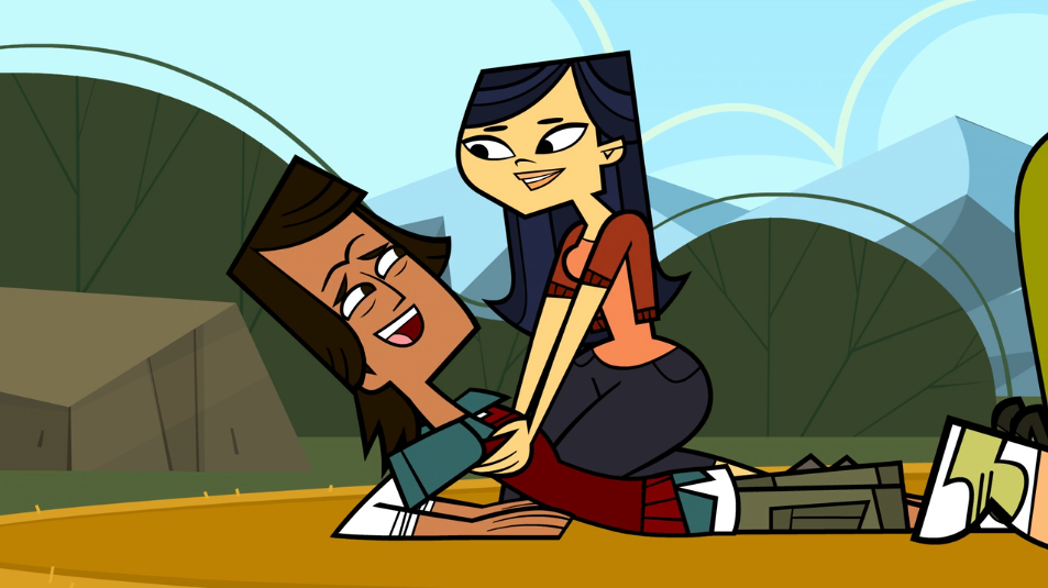 Total Drama Presents: The Ridonculous Race finale. Notice Noah staring at  Emma