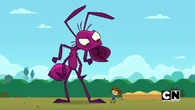 A giant ant steps on Duncan for stepping on an ant hill.