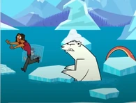 AlejandroEscapePolarBear.png (78 KB) Alejandro jumping off the iceberg to escape the polar bear.