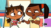 Leshawna won't let the book hurt her friend.