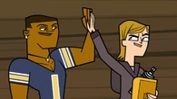 Jo and Lightning high five.