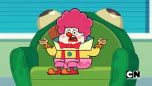 Owen turns into a clown.