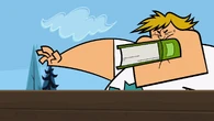Owen broke his jaw after Chef threw a book at him.