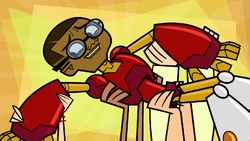 Cameron's friends hoist him into the air in celebration after winning  in his ending.