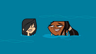 Leshawna joins Heather in the water.