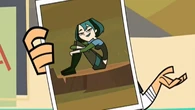 A picture of the winner of Total Drama Island, Gwen, as shown by Chris.