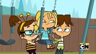 Cody and Beth give Bridgette a push.