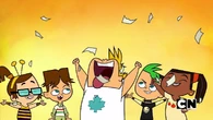 The kids after Duncan smashes Courtney's book.