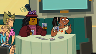 Leshawna playing cards with DJ's mother.