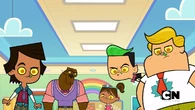 The aliens look at Harold and Izzy.
