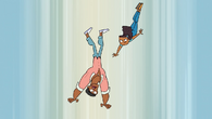 Priya saves Caleb as he is falling.