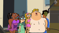 Beth, Justin, Owen, Lindsay, and Leshawna standing next to each other.