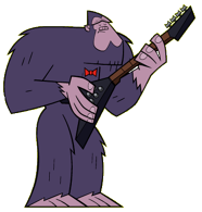 Sasquatchanakwa playing a guitar.