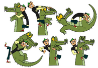 Duncan fighting with an alligator, as seen Total Drama, Drama, Drama, Drama Island.