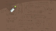 Cameron writes out a massive formula for his robotic suit.