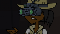 Jasmine wearing nightvision goggles in This Is The Pits!.