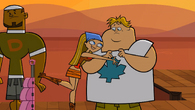 Lindsay hugs Owen good-bye before leaving Total Drama Island.