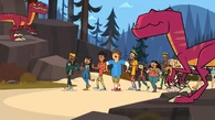 The contestants start to get cornered by the Raptors.