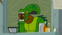 , dressed as "Mama Alien," considering his poor life decisions.