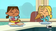 Bridgette and courtney eating what they ordered.png (637 KB) Courtney as she eats what she ordered.