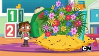 The bees take Courtney's card away.