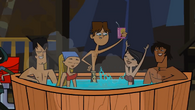 The Gophers enjoy their hot tub party at night...