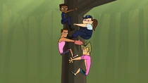 The Surfers don't succeed in saving the Cadets and end up in the tree too.