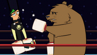 Duncan gets knocked out by a bear.