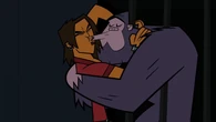 Alejandro, against his will, is kissed by Sasquatchanakwa.