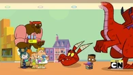 Izzy asks the dragon if he's feeling okay.