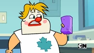Owen can't remove his clown makeup.