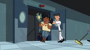 Leshawna is carried away from the studio by interns while crying.