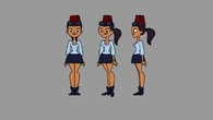 Jen's rotation sheet while wearing a fez hat.