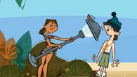 Courtney hits Ezekiel with a lamppost while chasing Harold.