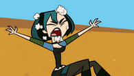 Gwen gets pricked by a cactus.