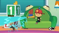 Duncan sprinkles Cody.