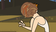 Scott gets hit by a meatball.