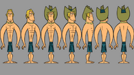 Geoff's rotation sheet, as he appears in his swimsuit in The Ridonculous Race.