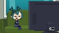 Gwen is annoyed by Josh because he's blocking the zombies.