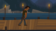 Justin walking the dock of shame in "Not Quite Famous."
