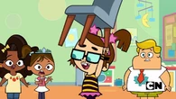 Beth about to throw a chair at Harold's hair.