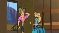 Bridgette and Geoff accidentally run into each other when Bridgette is about to change cabins.