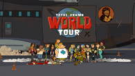 All the contestants, except Ezekiel, in front of the Total Drama Jumbo Jet.