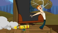 Scott gets kicked excessively hard by the boot.