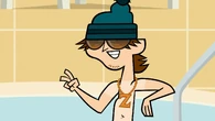 Ezekiel relaxes in the hot tub.