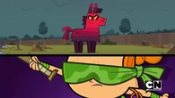 Izzy faces the pinata monster that ate Chef.