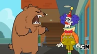 Floppo gets attacked by a bear.