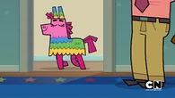 Izzy notices that the pinata got out of her cubby.