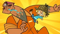 Brdgette kicks a criminal in the face.